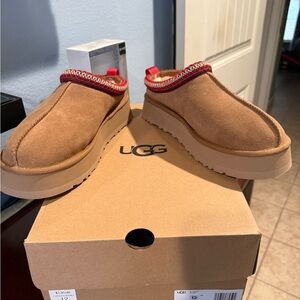 UGG Tan and Red Women's Slippers